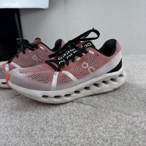 On Running Cloudsurfer Shoes Womens Size 7.5 Red White Black Road Running